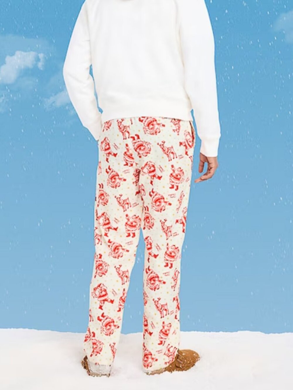 Old Navy Flannel Pajama Pants Men's Santa And Reindeer (M) NWT!